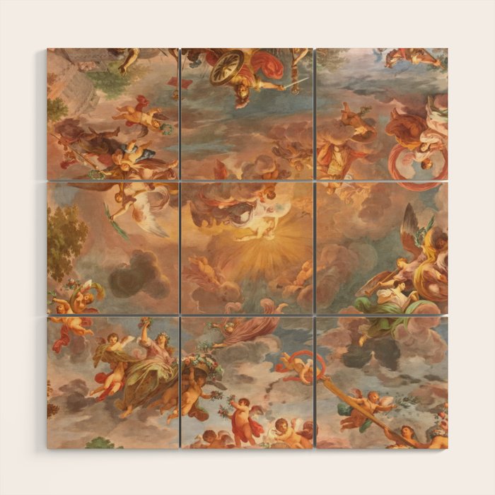 Renaissance Painting Cherubs Rome Fresco Ceiling Wood Wall Art Gallery Image 1