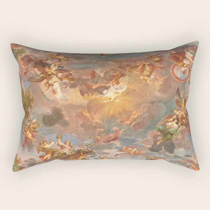 Renaissance Painting Cherubs Rome Fresco Ceiling Rectangular Pillow Gallery Image 2