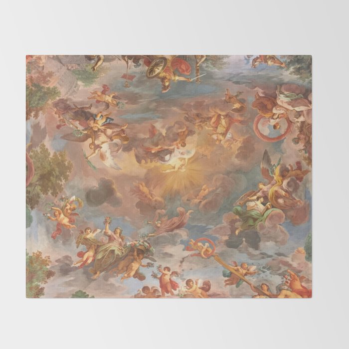 Renaissance Painting Cherubs Rome Fresco Ceiling Throw Blanket Gallery Image 2