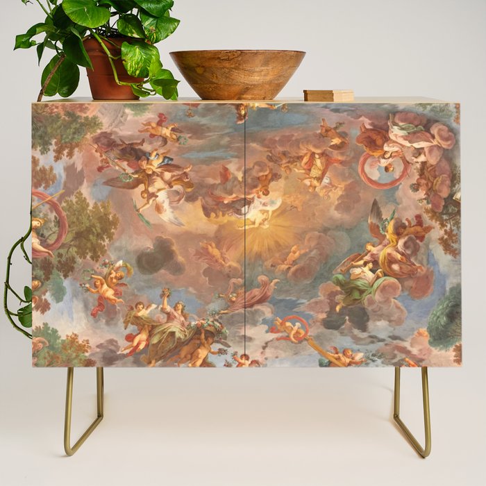 Renaissance Painting Cherubs Rome Fresco Ceiling Credenza Gallery Image 1