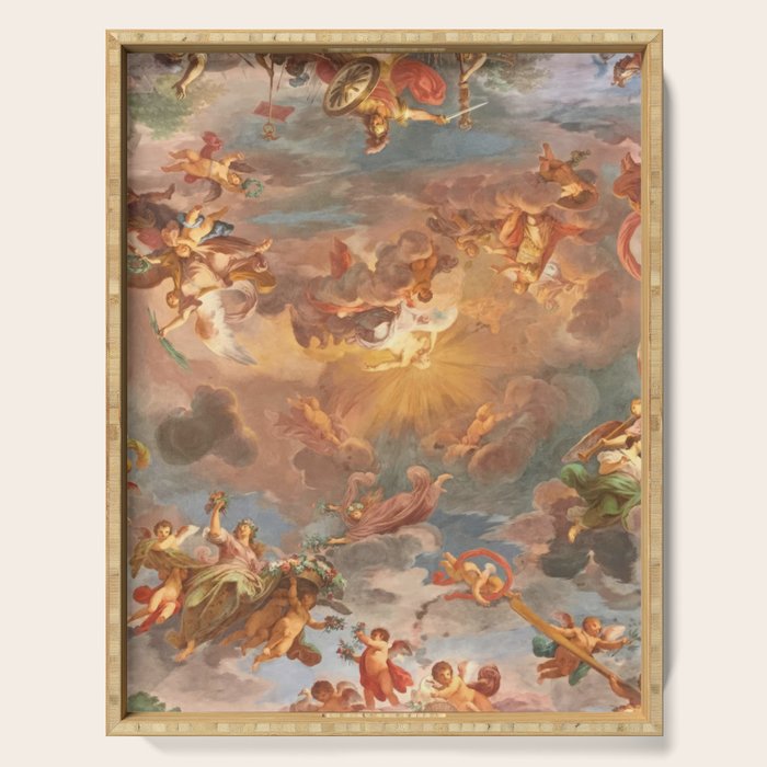 Renaissance Painting Cherubs Rome Fresco Ceiling Serving Tray