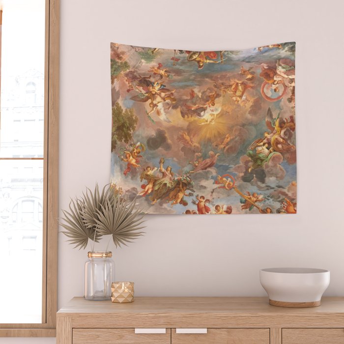 Renaissance Painting Cherubs Rome Fresco Ceiling Wall Tapestry Gallery Image 2