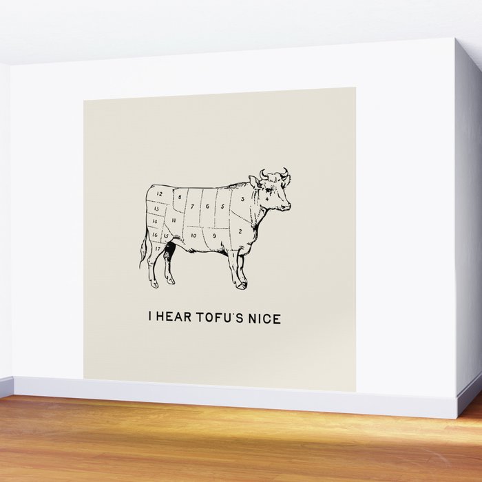 I Hear Tofu's Nice - Funny Vegan Kitchen Quotes Wall Mural Gallery Image 2