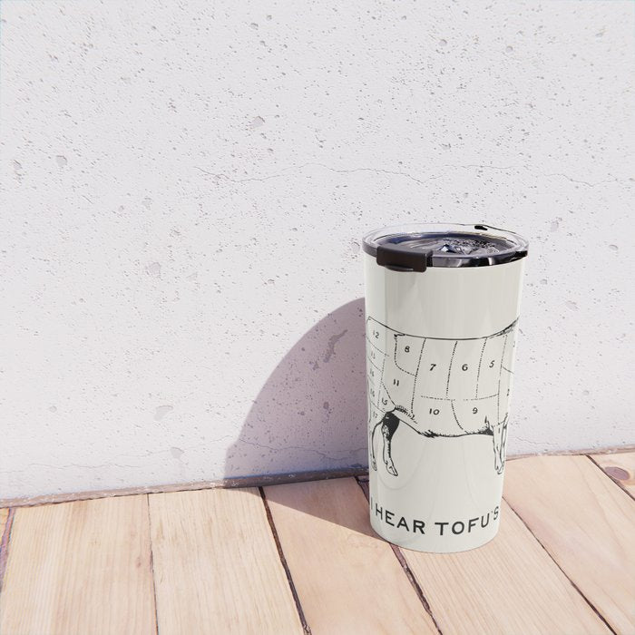 I Hear Tofu's Nice - Funny Vegan Kitchen Quotes Travel Mug Gallery Image 4