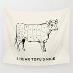 I Hear Tofu's Nice - Funny Vegan Kitchen Quotes Wall Tapestry Gallery Image 4