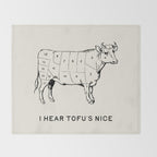 I Hear Tofu's Nice - Funny Vegan Kitchen Quotes Throw Blanket Gallery Image 2