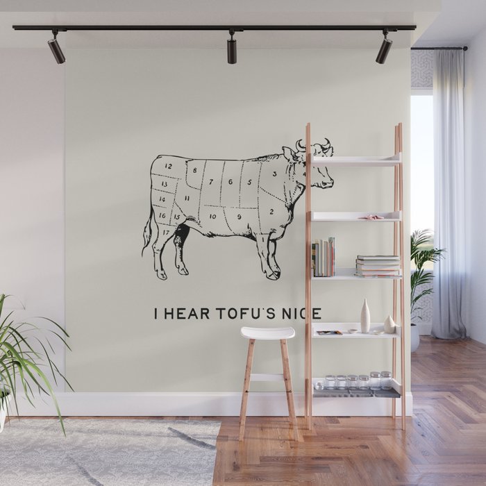I Hear Tofu's Nice - Funny Vegan Kitchen Quotes Wall Mural Gallery Image 1