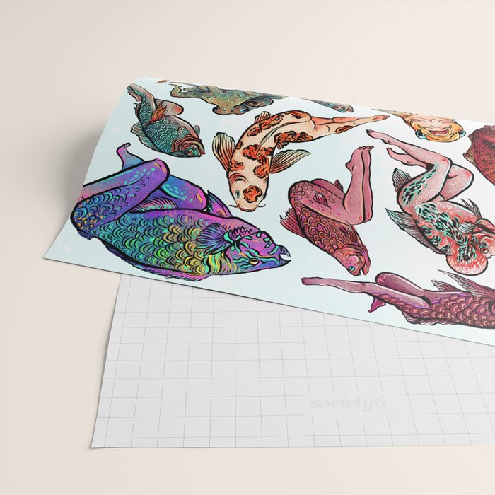 Reverse Mermaids Wrapping Paper Gallery Image 2