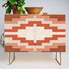 Traditional Retro Aztec Motif Rusty Colors Credenza Gallery Image 1