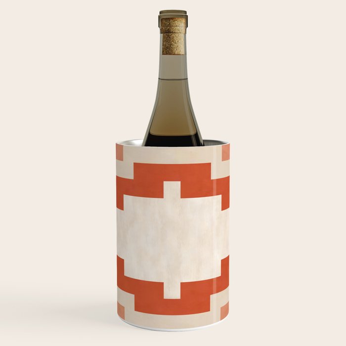 Traditional Retro Aztec Motif Rusty Colors Wine Chiller Gallery Image 1
