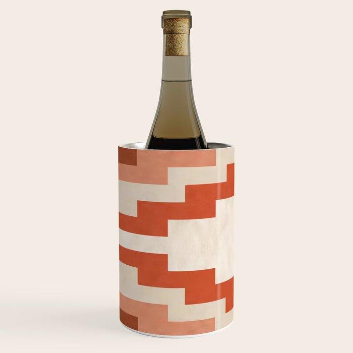 Traditional Retro Aztec Motif Rusty Colors Wine Chiller Gallery Image 2