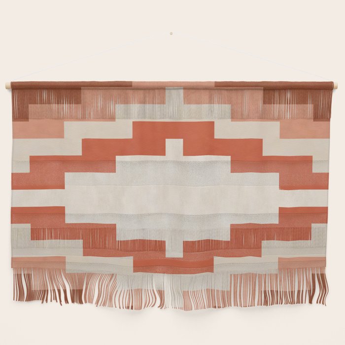 Traditional Retro Aztec Motif Rusty Colors Wall Hanging Gallery Image 1