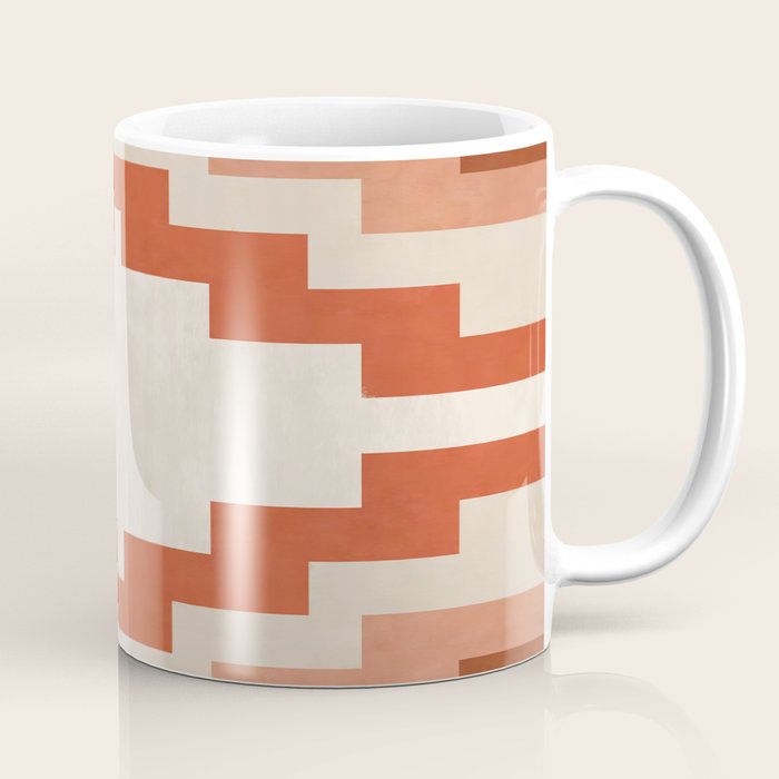Traditional Retro Aztec Motif Rusty Colors Coffee Mug Gallery Image 1