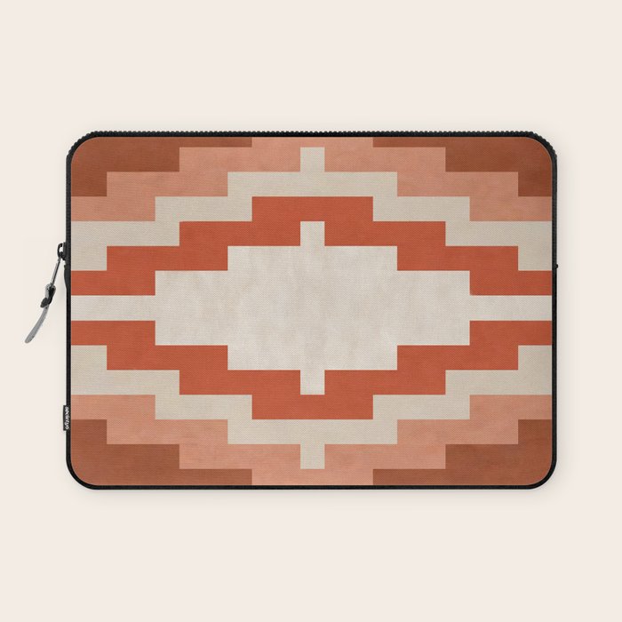 Traditional Retro Aztec Motif Rusty Colors Laptop Sleeve Gallery Image 1