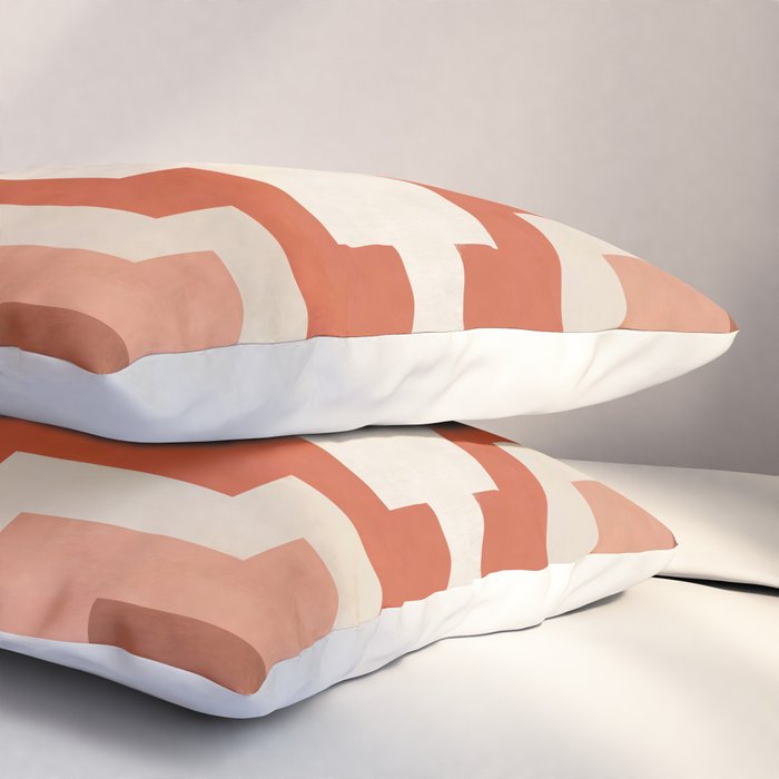 Traditional Retro Aztec Motif Rusty Colors Pillow Sham Gallery Image 3