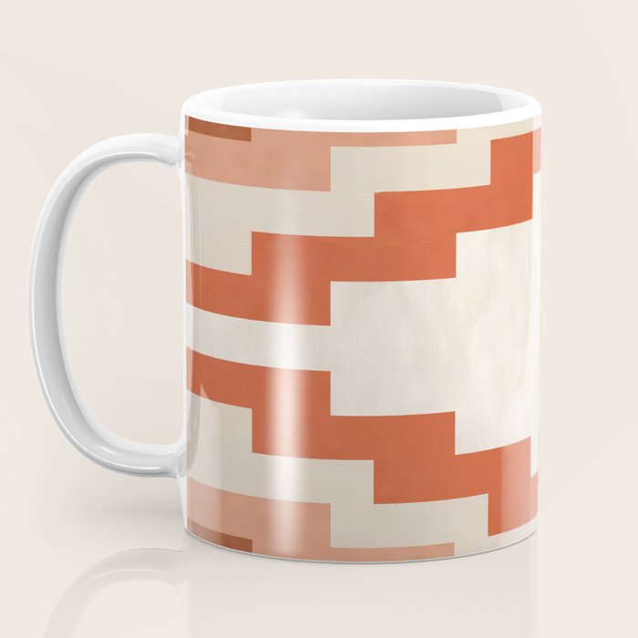 Traditional Retro Aztec Motif Rusty Colors Coffee Mug Gallery Image 3