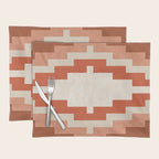 Traditional Retro Aztec Motif Rusty Colors Placemat Gallery Image 1