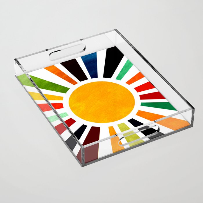 Sun Retro Art Acrylic Tray Gallery Image 1