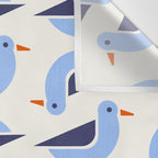 Blue Seagulls Pattern Wall Tapestry Gallery Image 3