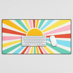 Retro Sunrise 2: 80s Rainbow Edition Desk Mat Gallery Image 1