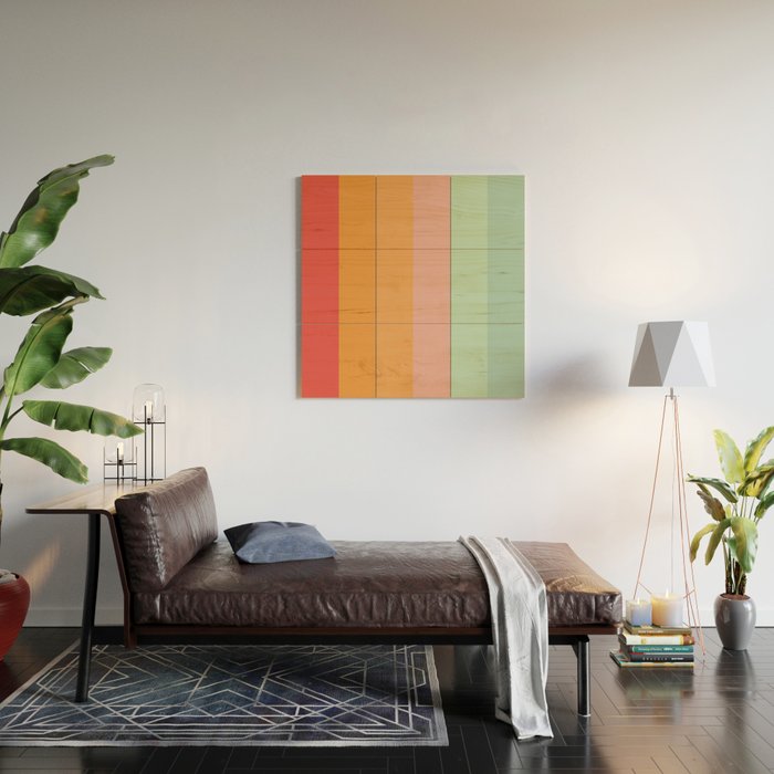 Vintage Rainbow Wood Wall Art Gallery Image 2