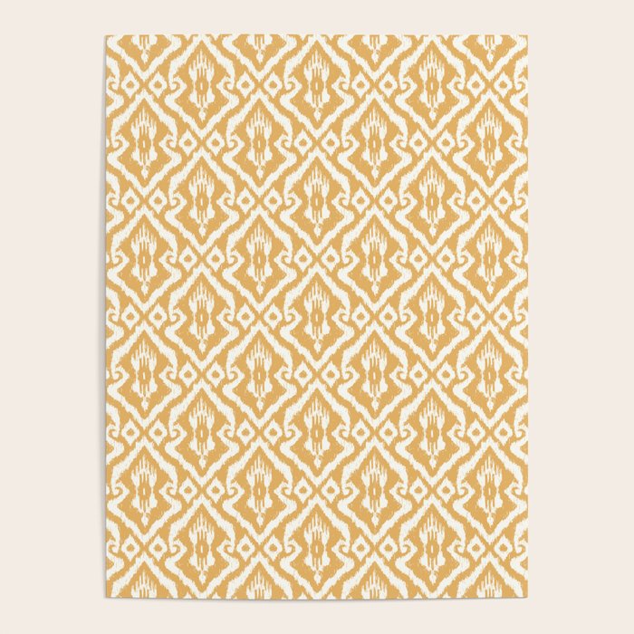 Modern Ikat Sunshine Yellow Poster Gallery Image 1