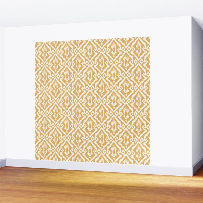 Modern Ikat Sunshine Yellow Wall Mural Gallery Image 2