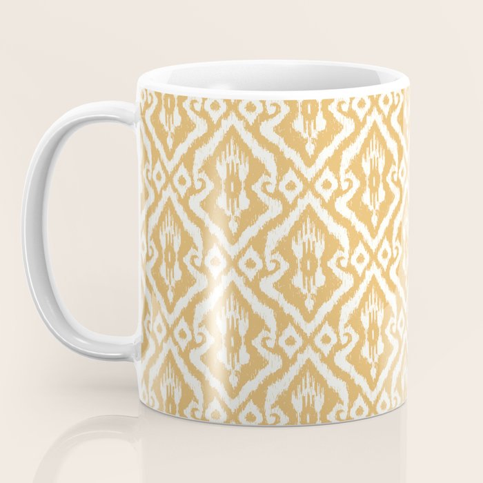 Modern Ikat Sunshine Yellow Coffee Mug Gallery Image 3