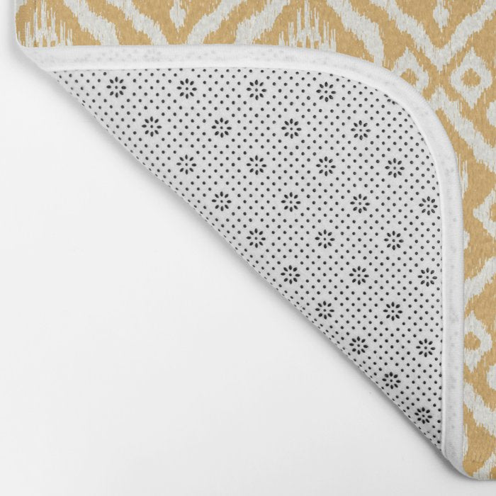 Modern Ikat Sunshine Yellow Bath Mat Gallery Image 2