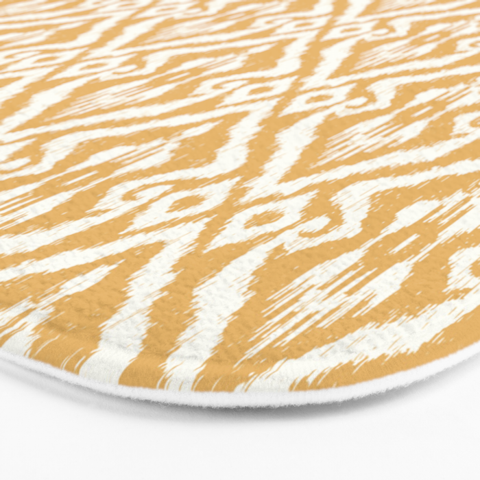 Modern Ikat Sunshine Yellow Bath Mat Gallery Image 3