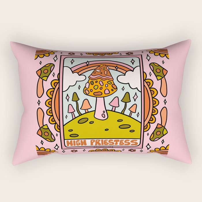 2. High Priestess Mushroom Rectangular Pillow Gallery Image 2