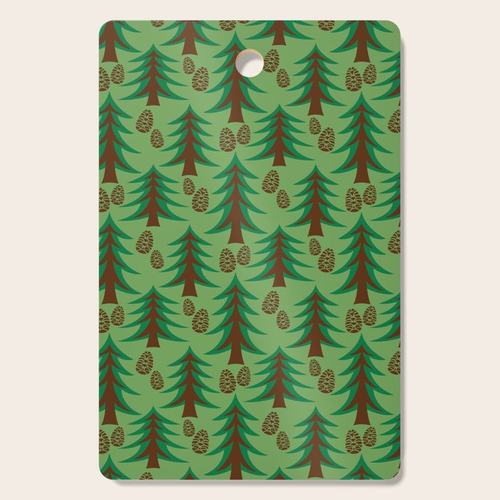 Abstract Fir Trees and Pine Cones Cutting Board Gallery Image 1