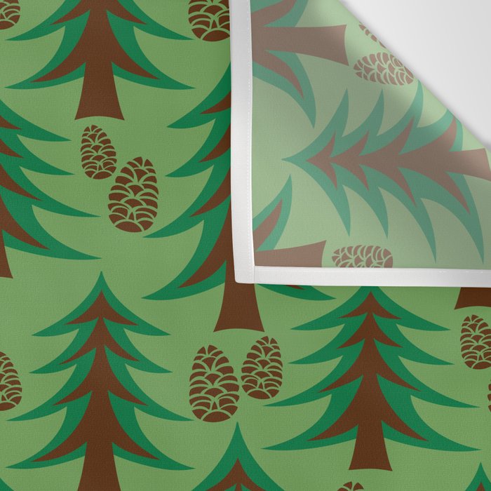 Abstract Fir Trees and Pine Cones Wall Tapestry Gallery Image 3