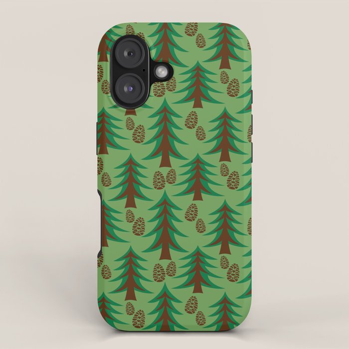 Abstract Fir Trees and Pine Cones iPhone Case Gallery Image 1