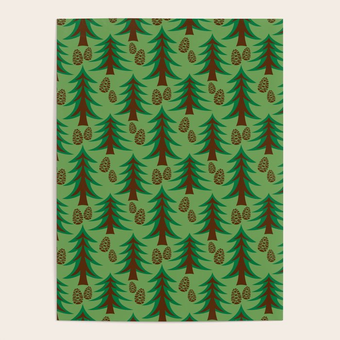 Abstract Fir Trees and Pine Cones Poster Gallery Image 4