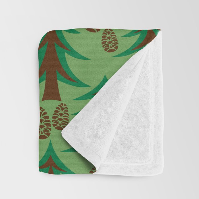 Abstract Fir Trees and Pine Cones Throw Blanket Gallery Image 3