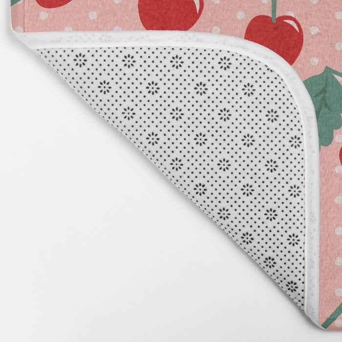 Cherry Kitsch on Pink Bath Mat Gallery Image 2