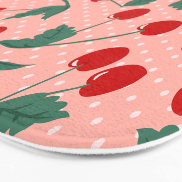 Cherry Kitsch on Pink Bath Mat Gallery Image 3