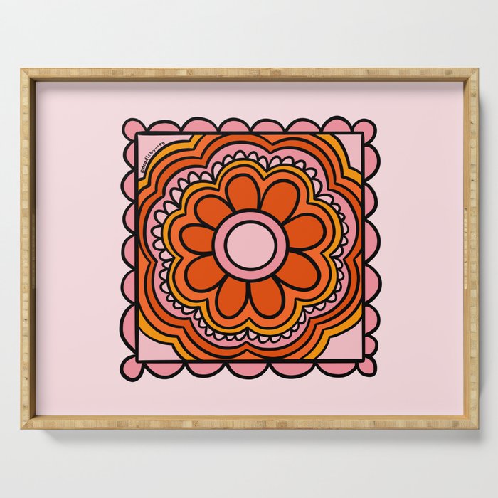 Flower Granny Square Serving Tray Gallery Image 1