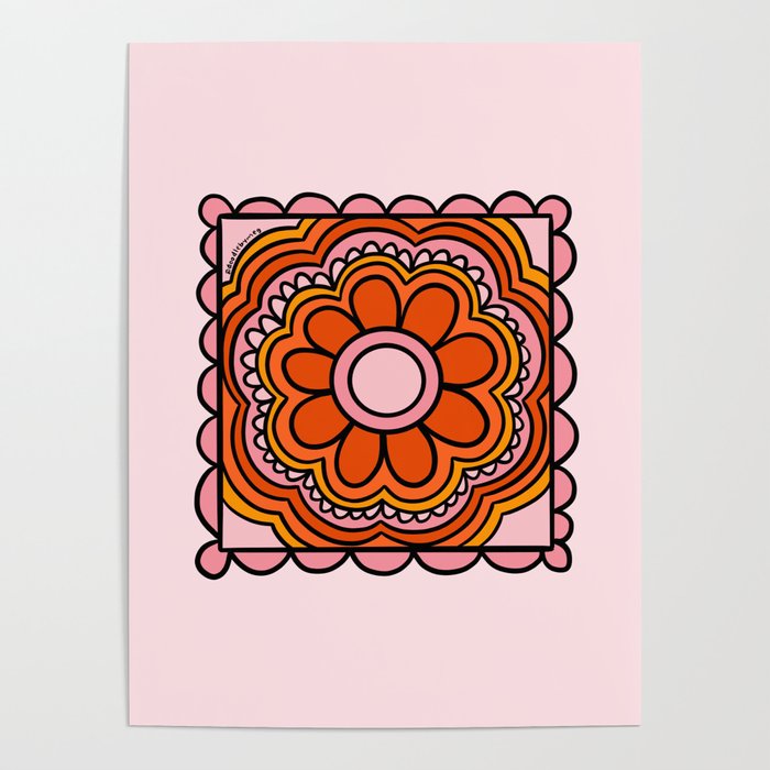 Flower Granny Square Poster Gallery Image 1