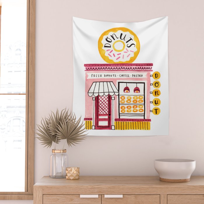 Donut Shop Wall Tapestry Gallery Image 2