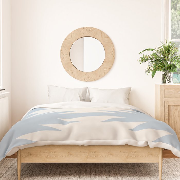 Geometric Southwestern Minimalism - Soft Sky Blue Duvet Cover Gallery Image 3