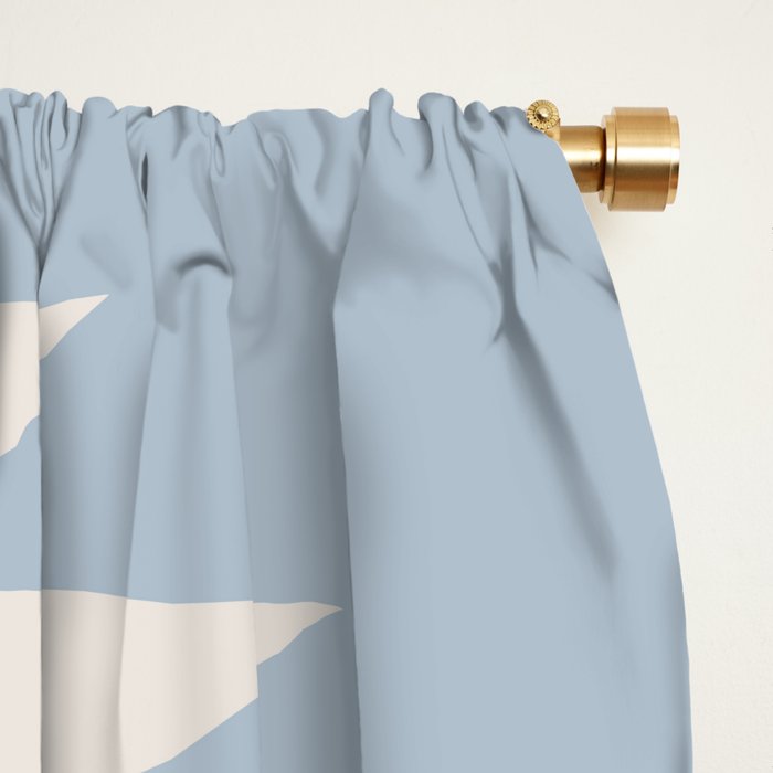 Geometric Southwestern Minimalism - Soft Sky Blue Window Curtain Gallery Image 2