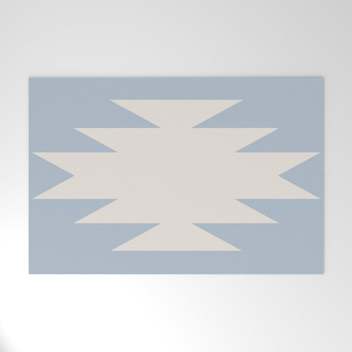 Geometric Southwestern Minimalism - Soft Sky Blue Welcome Mat Gallery Image 1