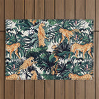 Cheetah in the wild rainforest Outdoor Rug Gallery Image 1
