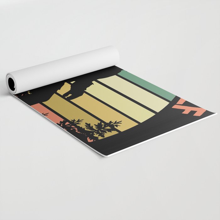 Bigfoot Funny Believe In Yourself Motivational Sasquatch Vintage Sunset Yoga Mat Gallery Image 2