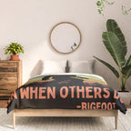 Bigfoot Funny Believe In Yourself Motivational Sasquatch Vintage Sunset Comforter Gallery Image 3