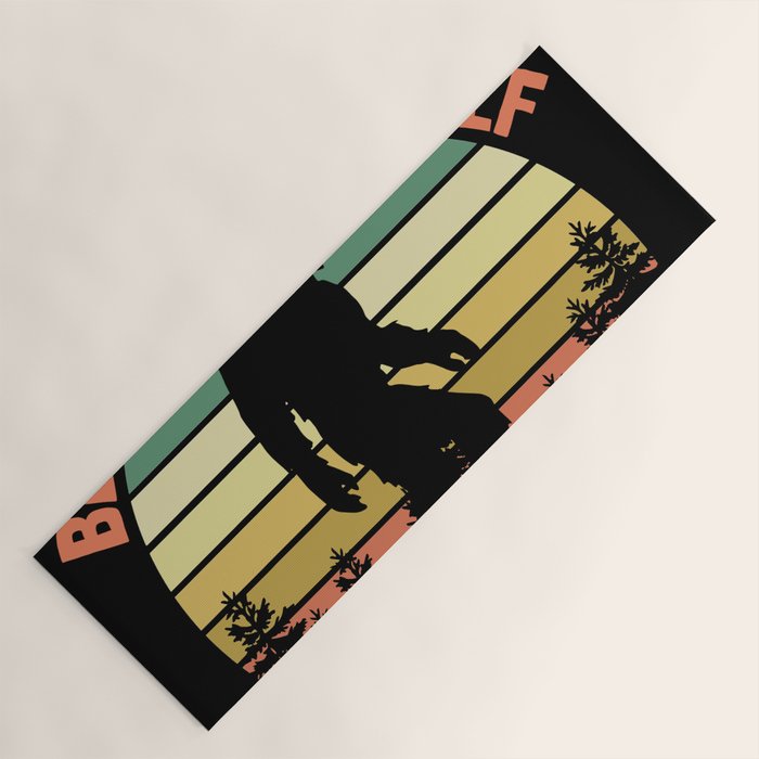 Bigfoot Funny Believe In Yourself Motivational Sasquatch Vintage Sunset Yoga Mat Gallery Image 1