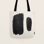 Mid Century Modern Minimalist Abstract Art Brush Strokes Black & White Ink Art Brush Strokes Tote Bag Gallery Image 1