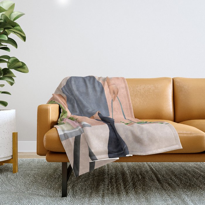 There is a house built out of stone Throw Blanket Gallery Image 1